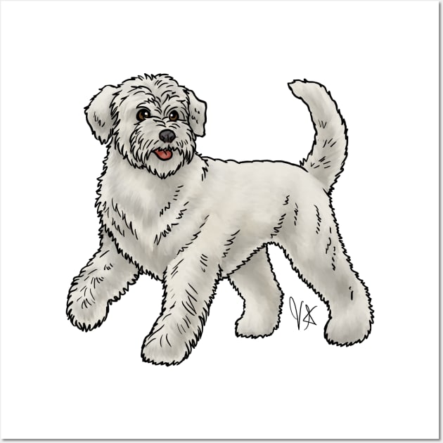 Dog - Soft-Coated Wheaten Terrier - Heavy White Wall Art by Jen's Dogs Custom Gifts and Designs